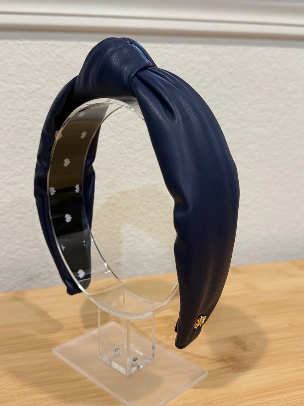 Lele Sadoughi Navy Padded Knot Headband